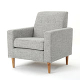 Nebulize - Upholstered Fabric Club Chair With Button Tufted And Square Off Arm And Back