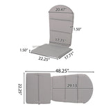 Outdoor Adirondack Chair Cushion With Water Resistant Fabric And Ties - Gray