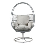 Reno - Outdoor Wicker Swivel Lounge Chair - Light Gray