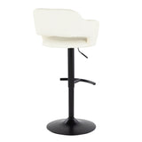 Margarite - Contemporary Adjustable Barstool With Swivel With Rounded T Footrest (Set of 2)