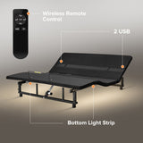 Adjustable Bed Base Frame With Head And Foot Incline Quiet Motor Zero Gravity