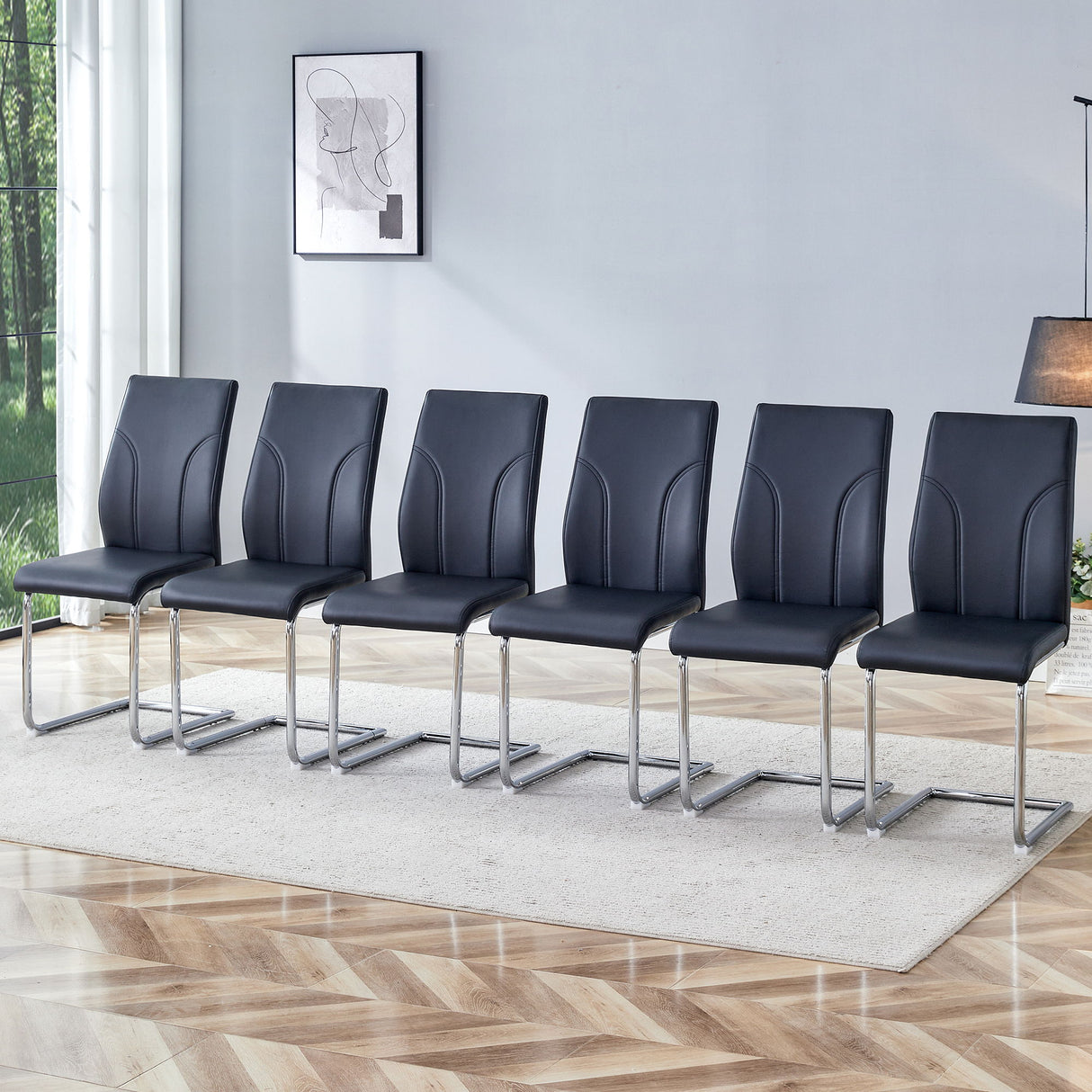 Modern Dining Chairs With High Backrest And Sturdy Legs