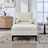 Farmhouse Upholstered Accent Chair With Ottoman, Reversible Lid Coffee Table