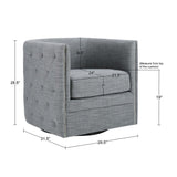 Capstone - Swivel Barrel Chair With Nailhead Accents And Button Tufting
