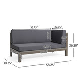 Aura - 2 Piece Outdoor Set With X Back Left Bench And Corner - Dark Gray