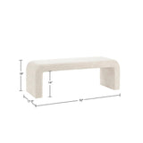 Modern Contemporary Waterfall Bench - Cream