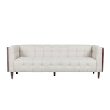 Contemporary Mid-Century Charm 3 Seater Sofa With Button Tufted Waffle Stitching