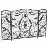Mariella - Traditional Floral Iron Fireplace Screen With Ornate Design