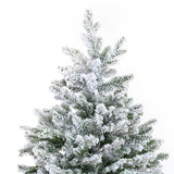 7Ft Snow Flocked Hinged Artificial Christmas Tree With Fluffy Branches And Snow Tips - White