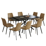 Retractable Sintered Stone Dining Table Set With Chairs
