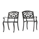 Cast Aluminum Dining Chair With Hand Crafted Details - Copper