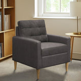 Tufted Back Accent Chair With Track Arm Silhouette - Gray