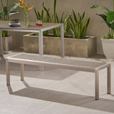 Outdoor Modern Aluminum Dining Bench, Durable And Elegant Design