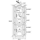 Corner Curio Cabinet With Lights, Adjustable Tempered Glass Shelves, Mirrored Back, Display Cabinet (E26 Light Bulb Not Included) - Walnut
