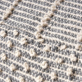 Diamond - Handcrafted Faux Yarn Pouf - Ivory / Gray