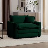 Modern Classic Corduroy Fabric Single Chair Deep Seat Sofa With Pillow