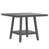 Counter Height Dining Table With Tapered Base And Lazy Susan - Gray