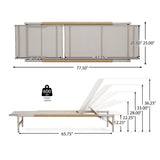Hargrove - Outdoor Patio Aluminun Chaise Lounge, Outdoor Mesh Seat - Natural / Silver