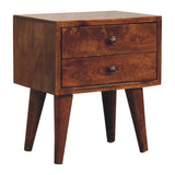 Mini Modern Bedside Table - Chestnut