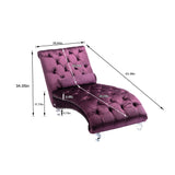 Velvet Chaise Lounge Indoor, Button Tufted Upholstered Chaise Lounge Chair With Pillow