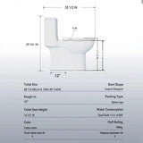 1 Piece Toilet With Tornado Flush, Soft Closing Seat