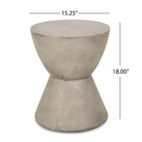 Outdoor Hourglass Shaped Side Table - Light Gray