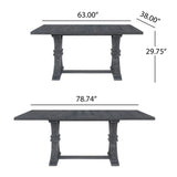 Devingo - Extendable Dining Table Rustic Style - Gray