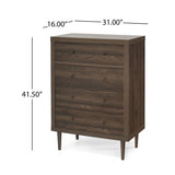Farhart - Mid Century Modern 4 Drawer Dresser - Walnut