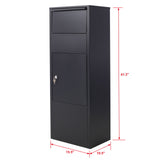 Large Package Delivery Parcel Mail Drop Box With Lockable Storage Compartment Heavy Duty Weatherproof For Express Mail Delivery For Home & Business Use - Black