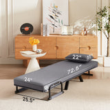 Convertible 5 In 1 Folding Chair Bed With Adjustable Backrest & Pillow Linen