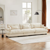 Modern Oversize Sofa With Cloud Like Comfort, Featuring Waist And Throw Pillows