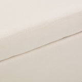 Upholstered Storage Ottoman With Nailhead Trim - Beige