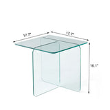 Modern Transparent Tempered Glass Sidetable