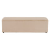 Long Plush Ottoman, Simple Footstool And Seat For Home Use - Almond