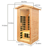 1 Person Far Infrared Old Fir Outdoor Sauna Room - Natural