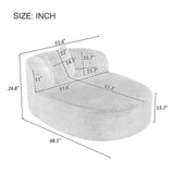 Modern Chaise Lounge Sofa Boneless Couch With Supportive Pillows