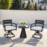 Outdoor Patio Swivel Rocker With Outdoor Grade Sunbrella Fabric Cushions (Set of 2) - Ember Black