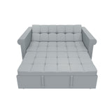 Compact Loveseat With Trundle Sleeper And Storage Pocket - Gray