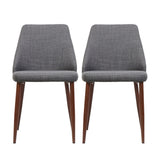 Modern Dining Chair With Iron Legs And Wood Finish