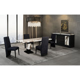 Stacey - Buffet With Storage Drawers And Marble Detailing - Black / Marble