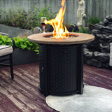 Propane Gas Fire Pit Table, 50000 Btu Round Steel Fire Pit
