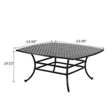 Square 8 Person 63.98" Long Dining Set With Dupione Brown Cushions