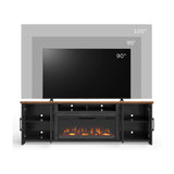 Essex - Fireplace TV Stand Console For TVs Up To 100" - Black, Whiskey