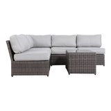 Comfortable Modern Patio Rattan Sectional Set With Cushions