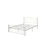 Full With Metal Frame Bed - White