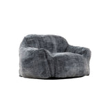Living Room Bean Bag Sofa Chair With Memory Foam Fillings, Soft Upholstered Bean Bag Armchair - Black / Gray