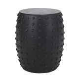 Outdoor End Table With Outstanding Studded Design - Matte Black