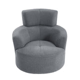 360° Swivel Chair Upholstered Accent Barrel Chair With Adjustable Headrest