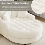 Modern Chaise Lounge Upholstered Sofa Couch With Tufted Seat And Detachable Pillows For Living Room