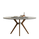 Dining Table With 35" Turntable - White